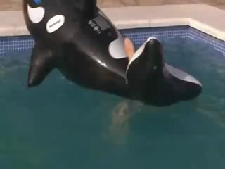 Sexy princess solo in the pool
