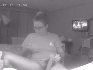 Sacanagem jovem grávida skips dever de casa para masturbar-se para xxx filme escondido câmara