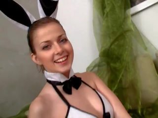 Sexy bunny rabbit loves carrot