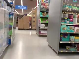 Stalker records girlfriend in WALMART public&excl; She Has no Panties in PUBLiC