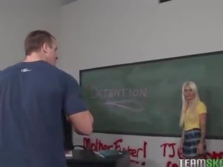 Student with bigtits and tattoos fucked hard in the classroom